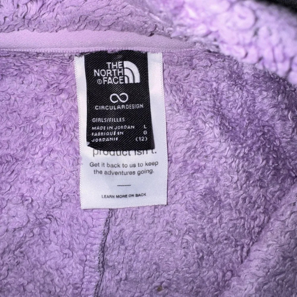The North Face Oso Fleece Jacket Girls L (12) Purple High Pile Full Zip